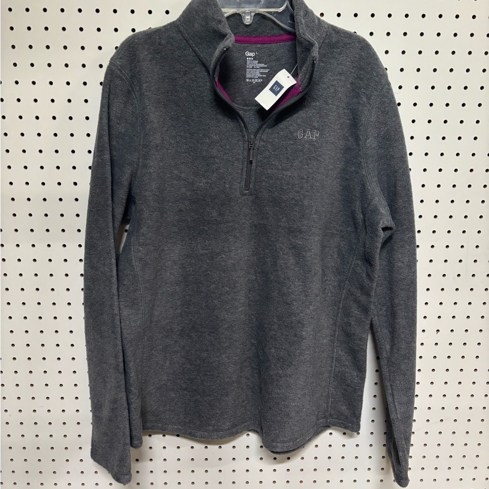 ☘️ NWT GAP Womens Charcoal Zip-Up Sweater Size Large